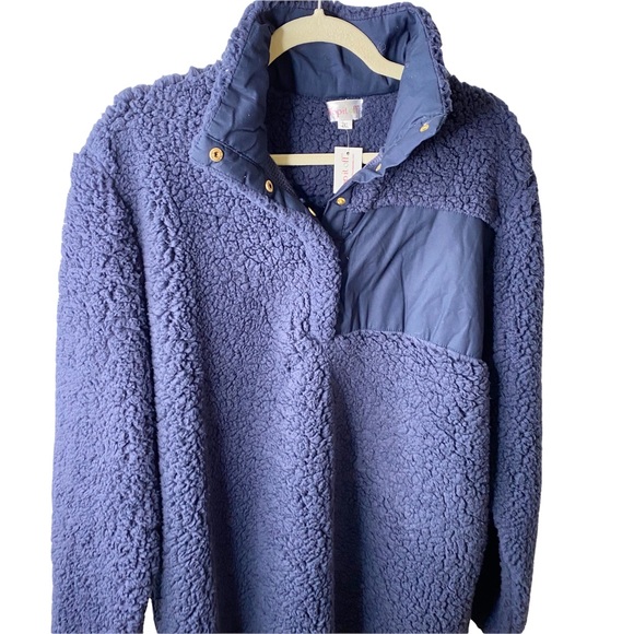 NWT Top it Off Blue Teddy Bear Oversized Cozy Pullover Sweater Faux Fur Blue 2XL - Picture 3 of 10